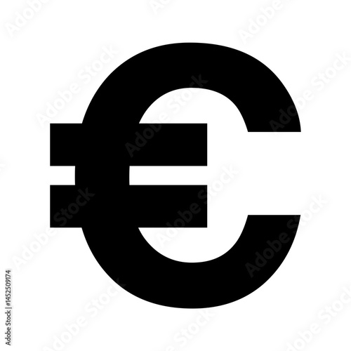 Euro currency logo vector isolated on transparent background