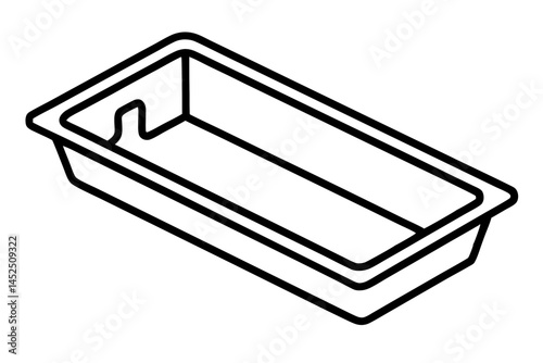 Paint Tray Line Art Vector Illustration