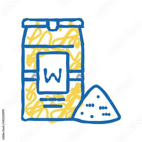wheat flour package icon doodle illustration