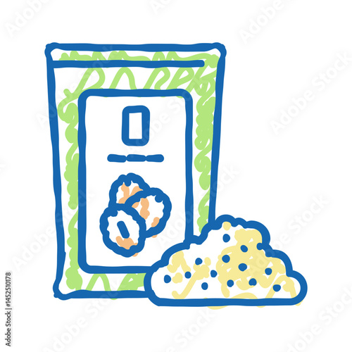 oat flour packaging icon doodle illustration