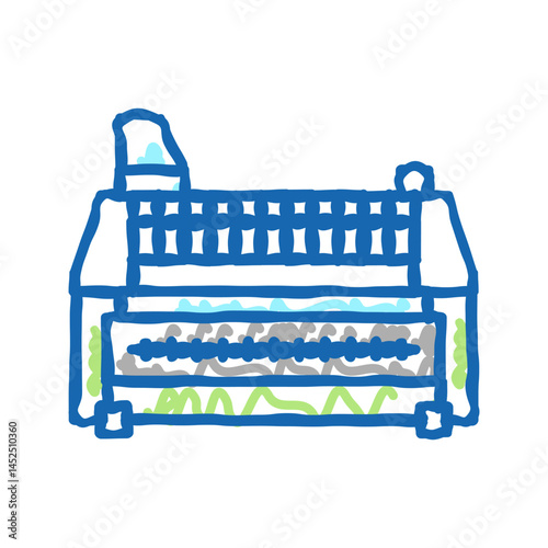 wheat separation industrial tool icon doodle illustration