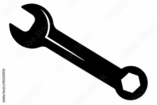 Socket Wrench Silhouette Vector Illustration 