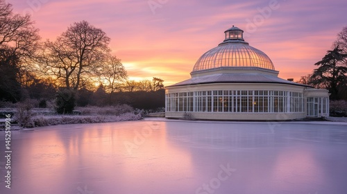 Frozen Serenity: A Winter Sunrise at the Palm House photo