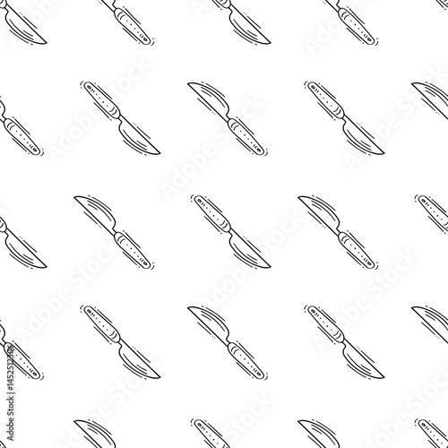 kitchen utensil pattern. kitchenware seamless pattern. doodle kitchen background