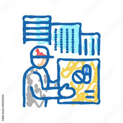 drug delivery icon doodle illustration