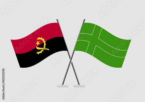 Angola and Ladonia vector flags shown in mirrored diplomacy