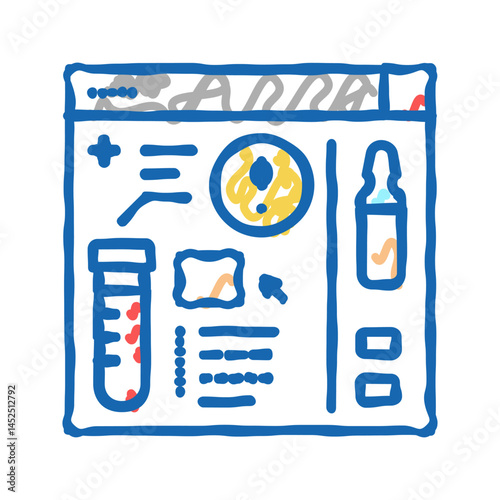 online diagnosis icon doodle illustration