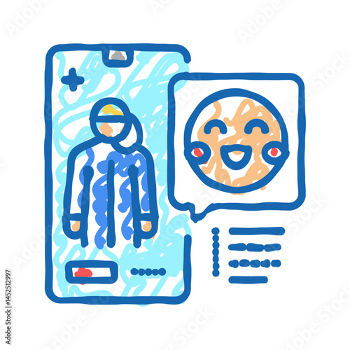 pediatrician consultation icon doodle illustration