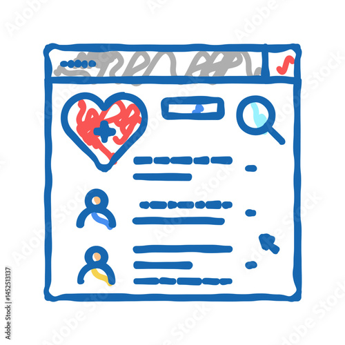 doctor search online web site icon doodle illustration
