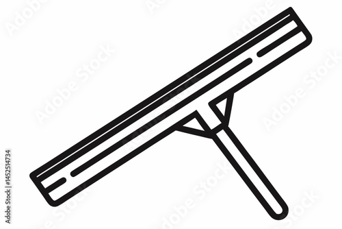 Window Squeegee Line Art Vector Illustration
