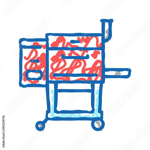 grill bbq equipment icon doodle illustration