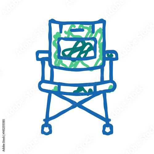 camp chair icon doodle illustration
