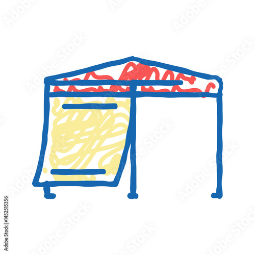 canopy construction icon doodle illustration