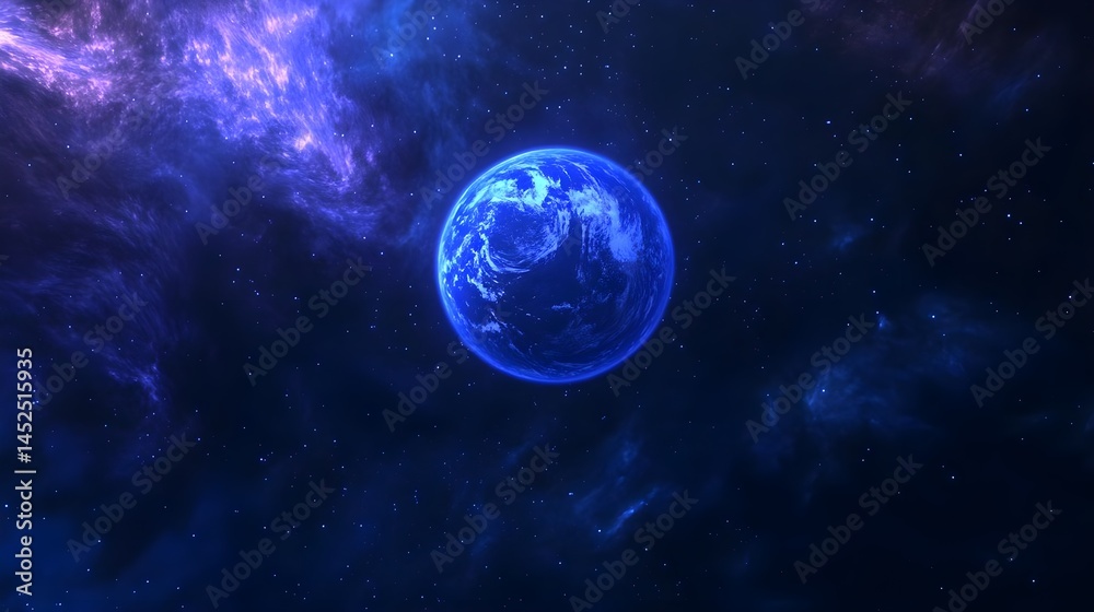 Blue Planet in a Nebula Blue Planet in a Nebula