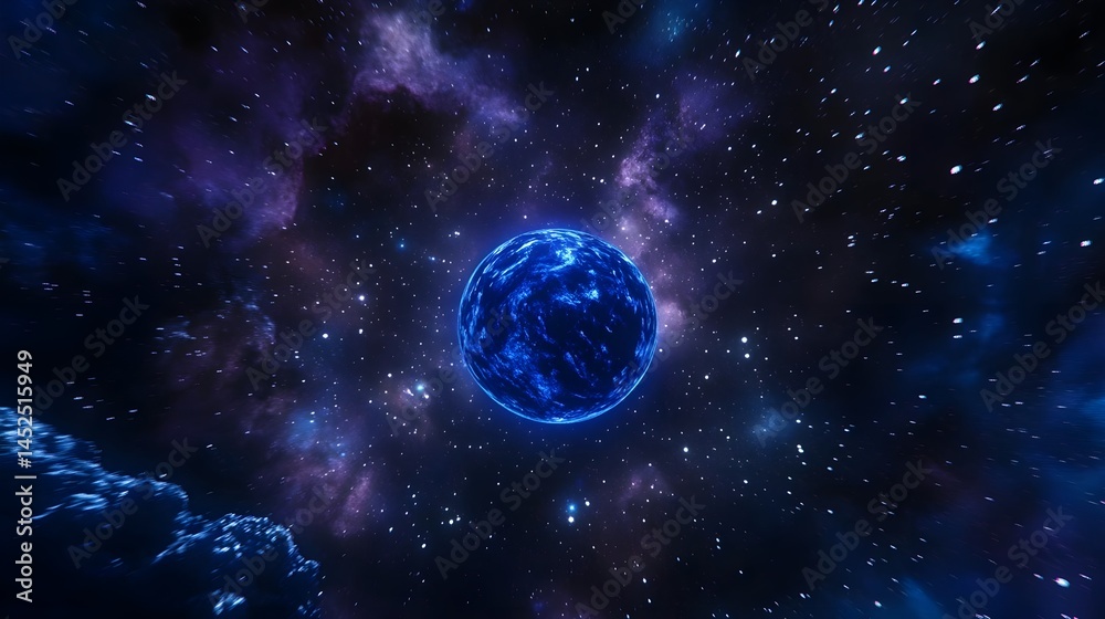 Fototapeta premium Blue Planet in Deep Space