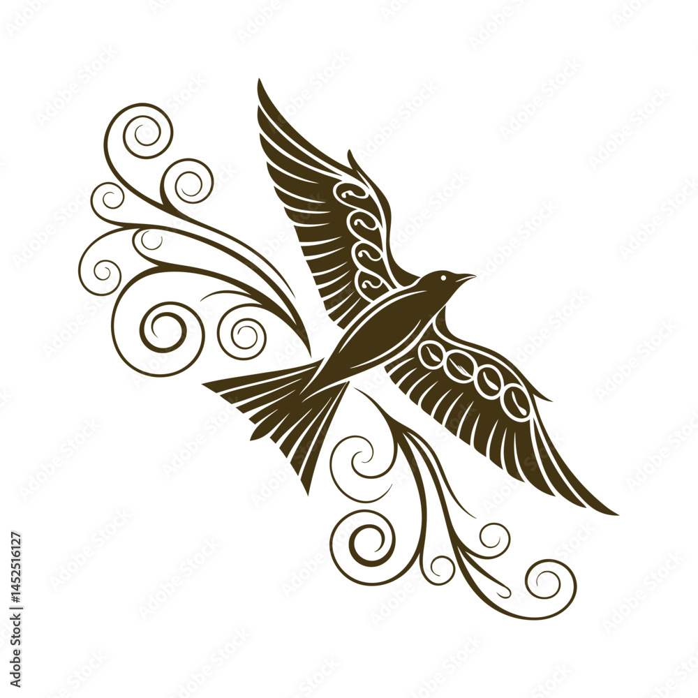 Obraz premium vector illustration of a flying bird