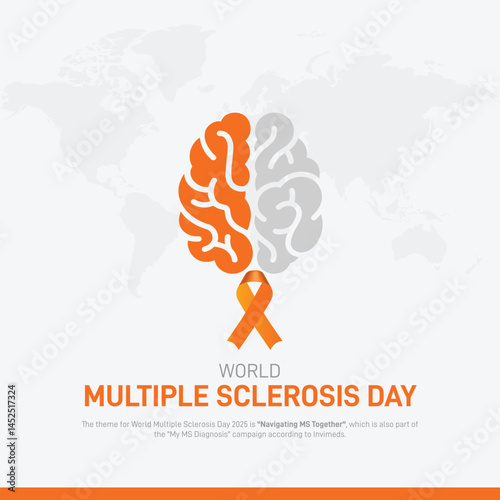 world multiple sclerosis day creative poster, banner, postcard, social media post, background, backdrop, greetings card, web banner, cover, template design etc.