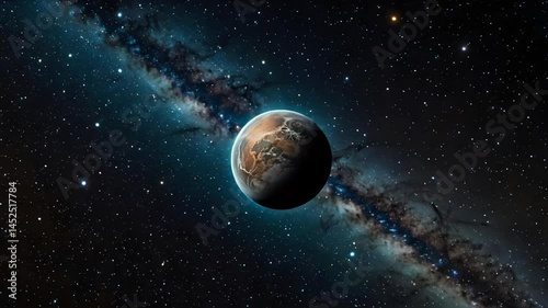 Wallpaper Mural The Earth floating in space, surrounded by a vast expanse of stars and the mist of the Milky Way galaxy. Torontodigital.ca