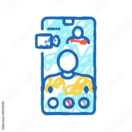 video calling icon doodle illustration