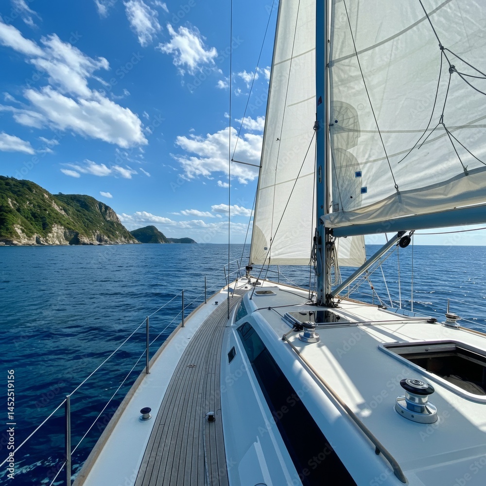 Obraz premium Sailing Yacht on a Sunny Day in the Mediterranean