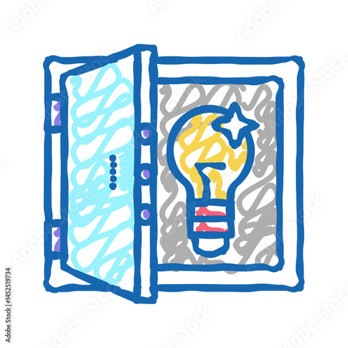 idea for resolve problem icon doodle illustration