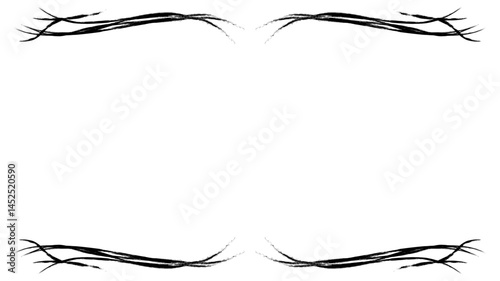 Black line hand drawing abstract background border