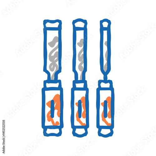 chisel carpenter tools icon doodle illustration