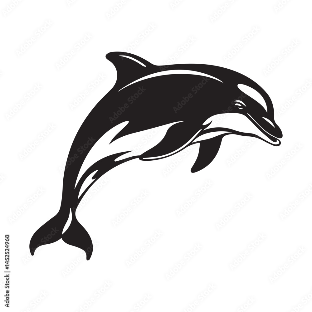 Fototapeta premium Jumping Dolphin Silhouette