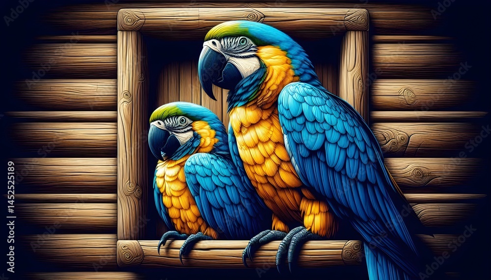Fototapeta premium blue and yellow macaw