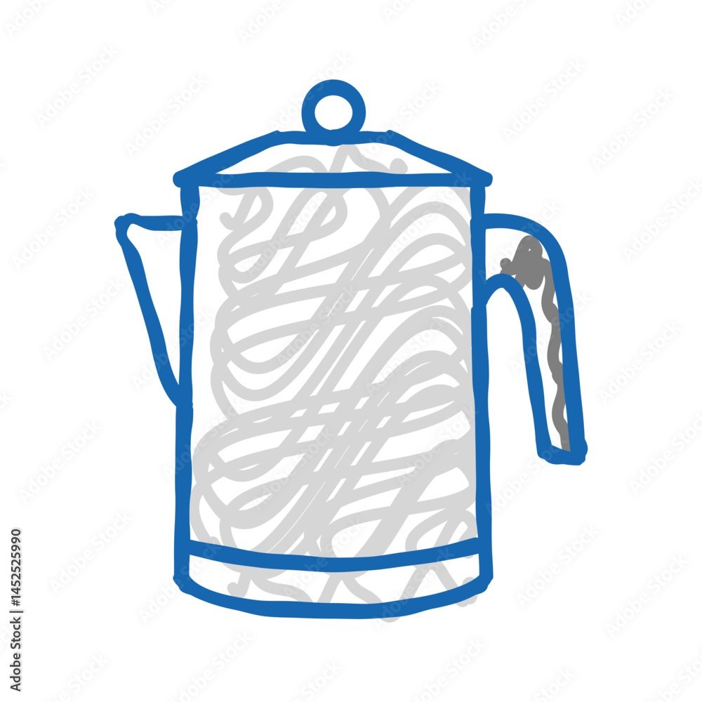 Ταπετσαρία percolator coffee make equipment icon doodle illustration
