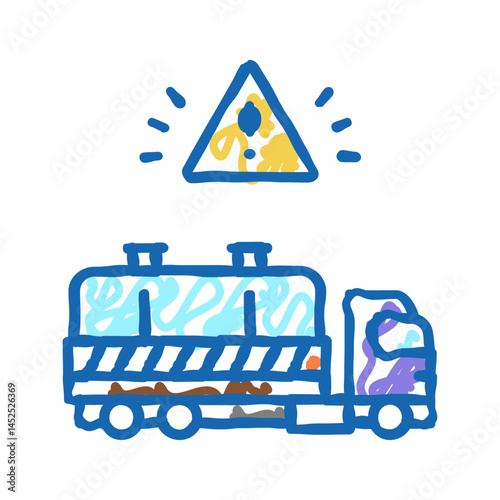hazardous waste transporter icon doodle illustration