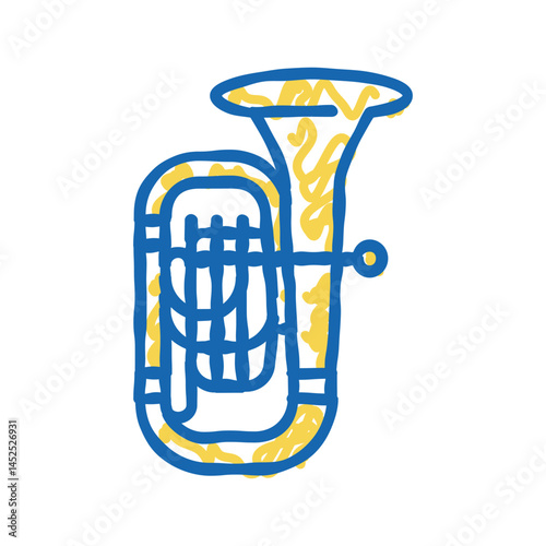 tuba jazz music instrument icon doodle illustration