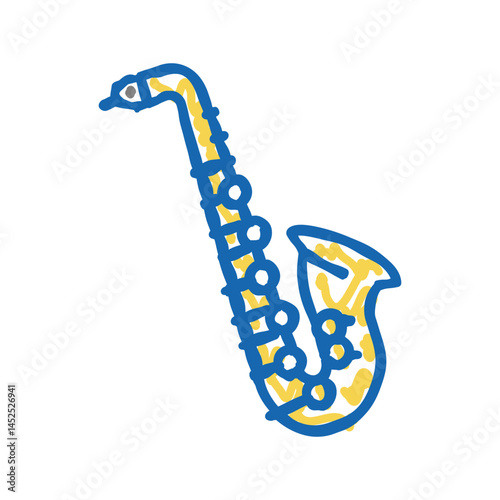 saxophone music instrument icon doodle illustration