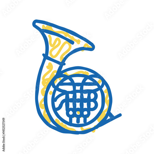 horn orchestra musician instrument icon doodle illustration