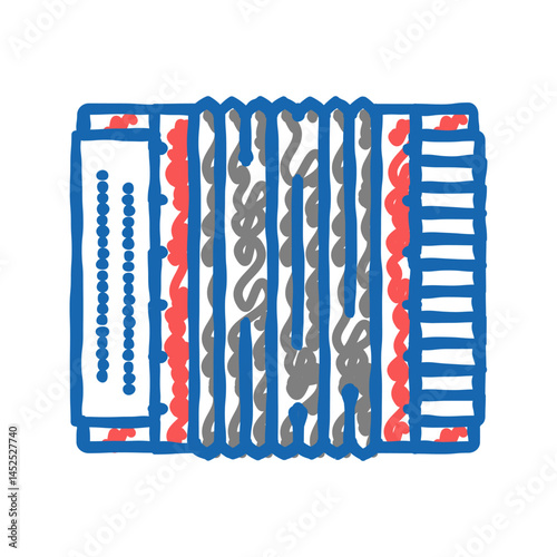 accordion classic musician instrument icon doodle illustration
