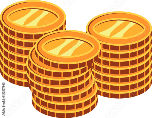 Stack of Gold Coins Illustration