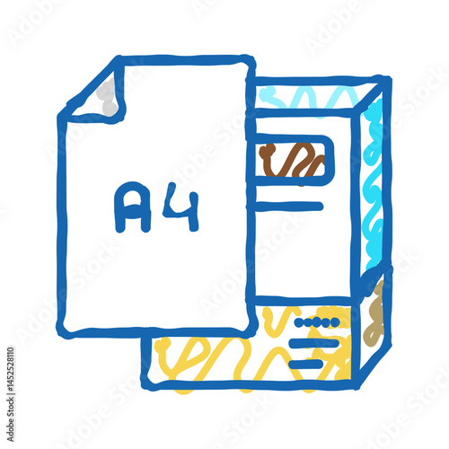 a4 paper format icon doodle illustration