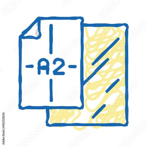 a2 format for poster printing icon doodle illustration