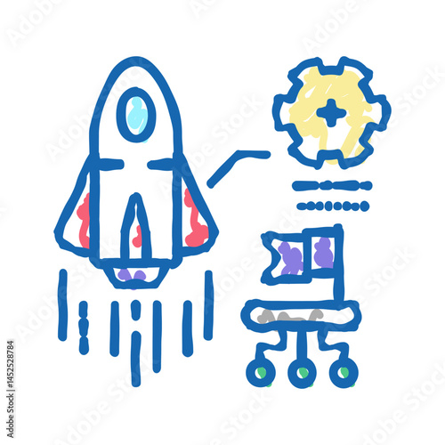 launch startup icon doodle illustration