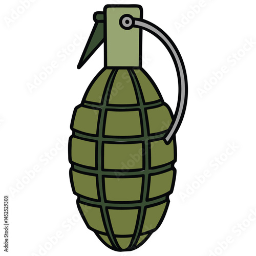 Military Style Hand Grenade Illustration
