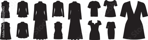 Silhouettes of clothing apparel
