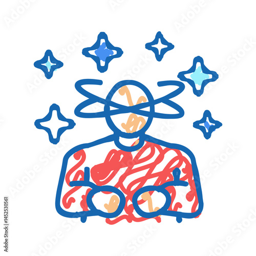 dizziness or lightheadedness icon doodle illustration