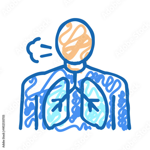shortness of breath icon doodle illustration