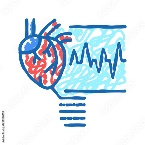 irregular heartbeats icon doodle illustration