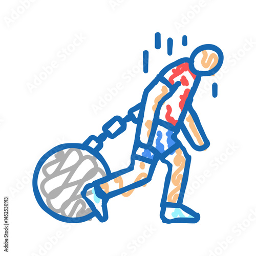 weakness health problem icon doodle illustration