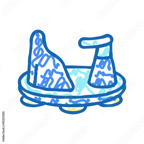 baby bath seat icon doodle illustration