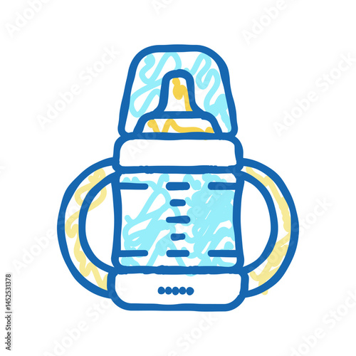 sippy cup for feeding baby icon doodle illustration