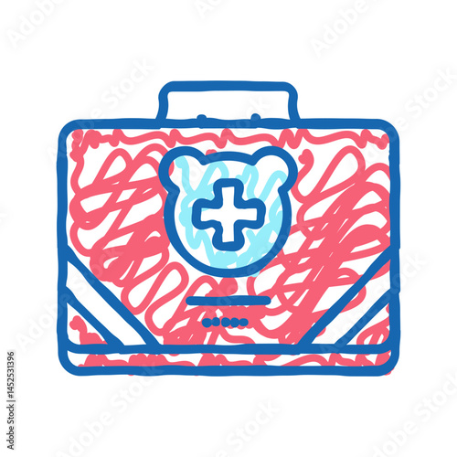 baby first aid kit icon doodle illustration