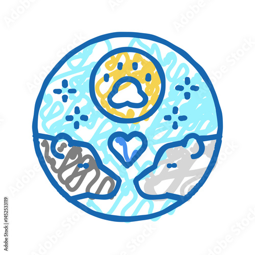 behavioral ecology icon doodle illustration