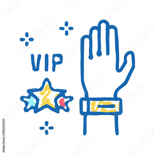 vip bracelet for concert visitor icon doodle illustration